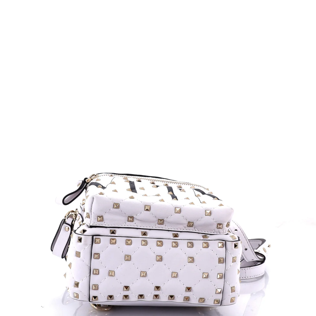 VLTN Rockstud Spike Backpack Quilted Printed Leather Mini - Deep Luxury