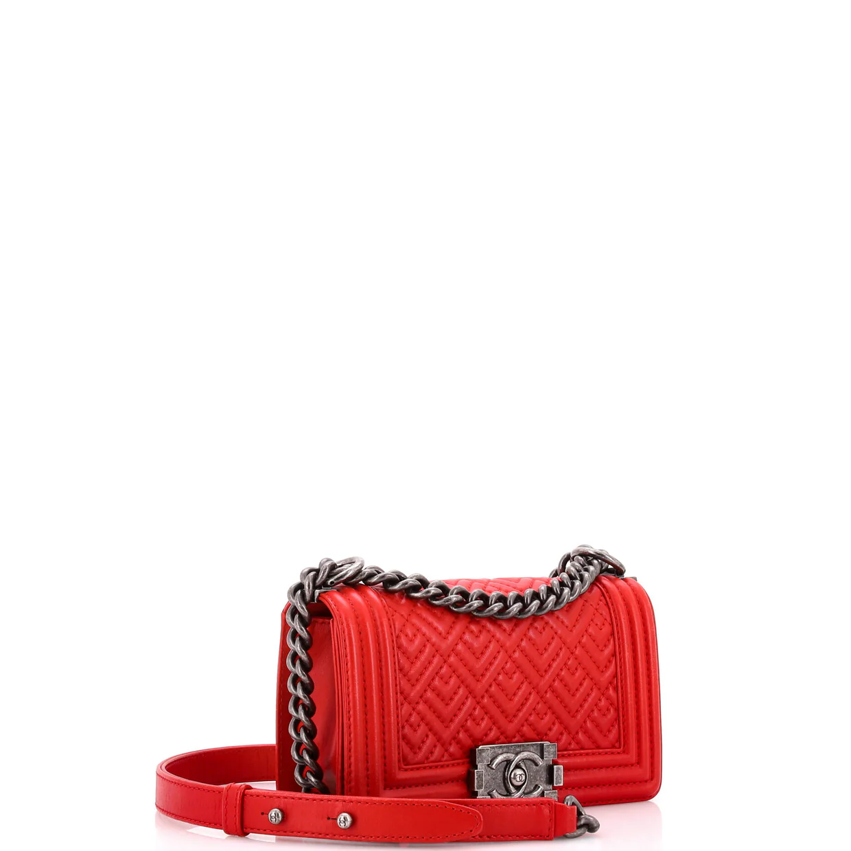 Boy Flap Bag Mixed Quilted Leather Small - Deep Luxury