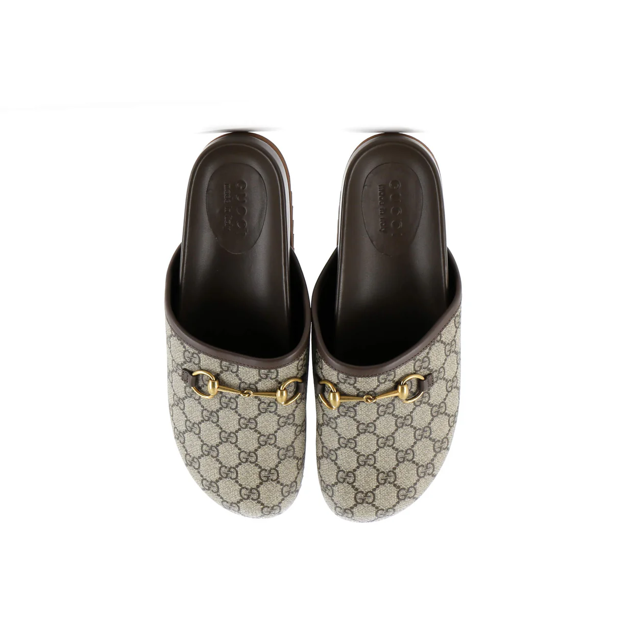 Women's Horsebit Mule Slippers GG Coated Canvas - Deep Luxury
