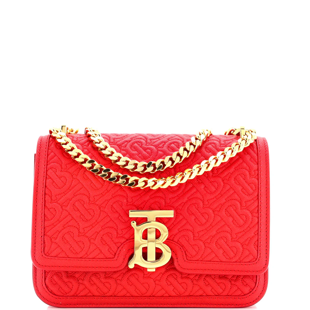 TB Flap Chain Bag Monogram Embossed Leather Small - Deep Luxury