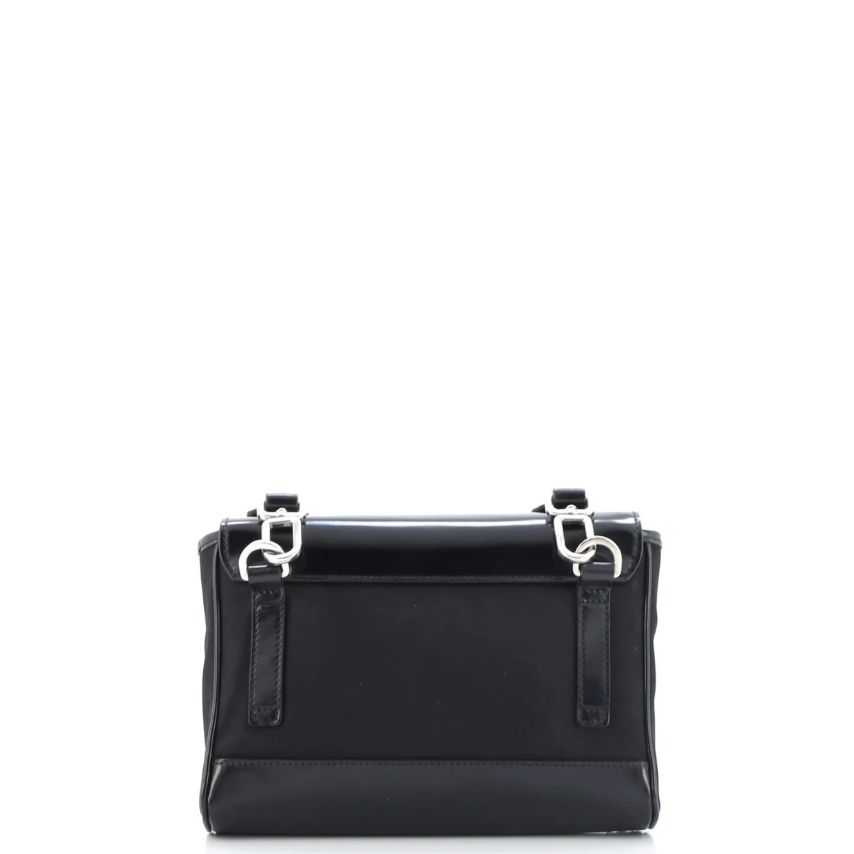 Buckle Flap Crossbody Bag Re-Nylon and Leather Small - Deep Luxury