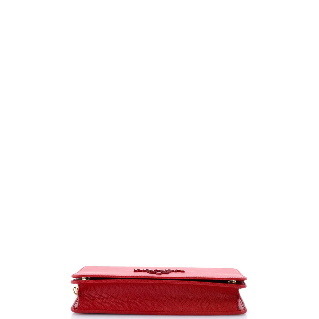 Monochrome Chain Flap Bag Saffiano Leather Small - Deep Luxury