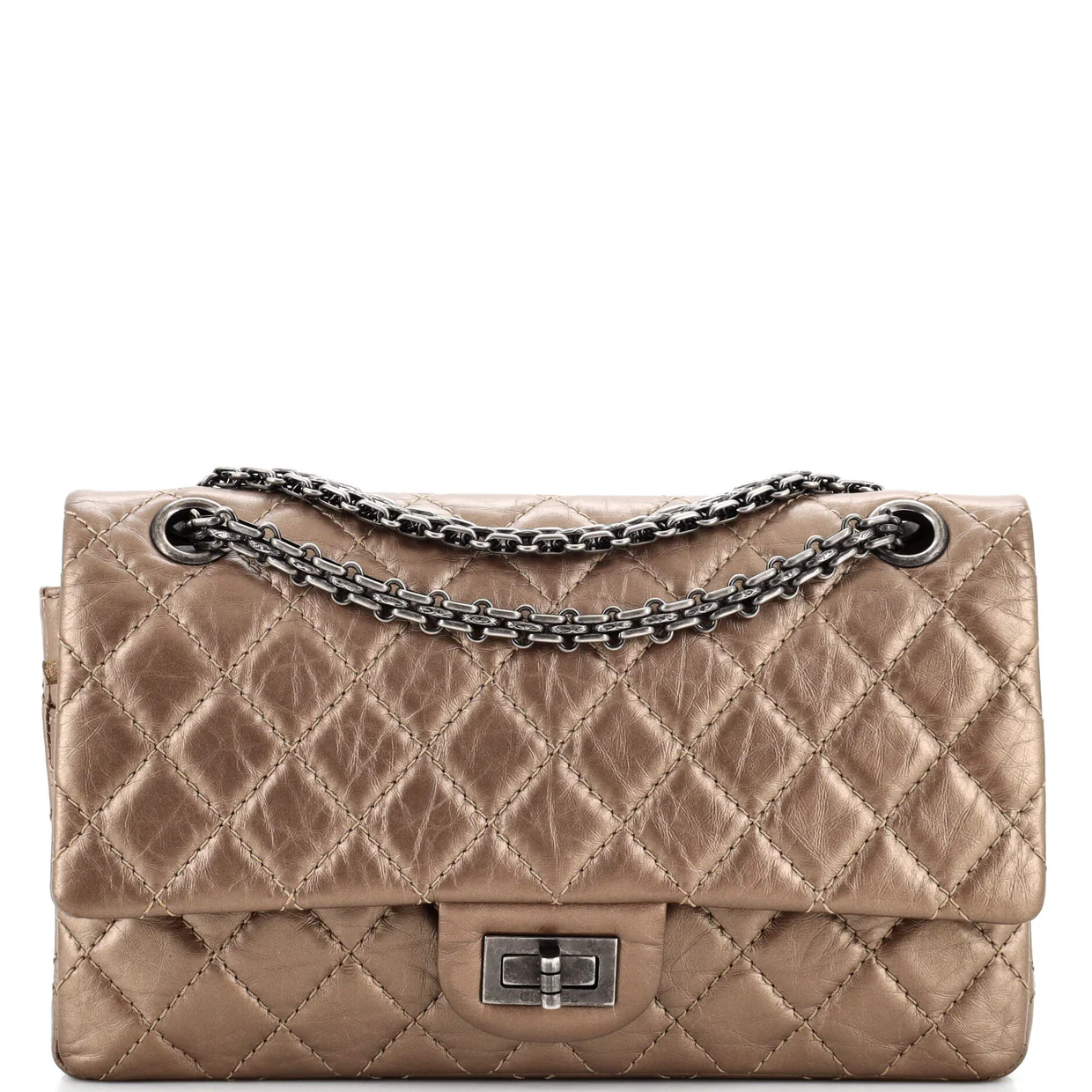 Reissue 2.55 Flap Bag Quilted Aged Calfskin 225 - Deep Luxury