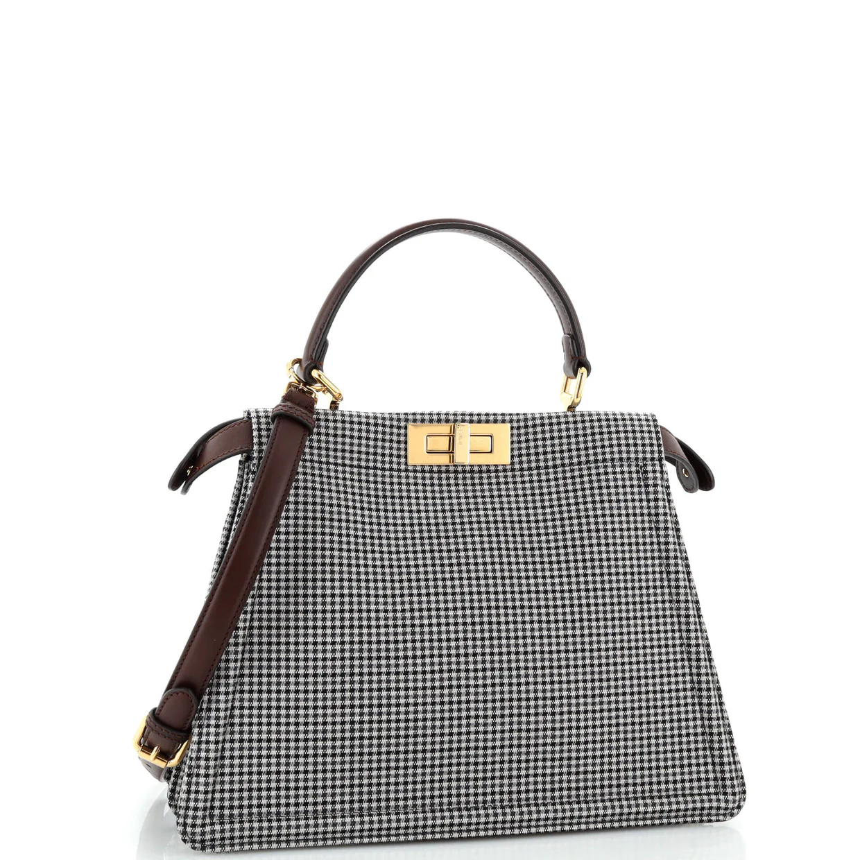 Peekaboo ISeeU Bag Houndstooth Wool Medium - Deep Luxury