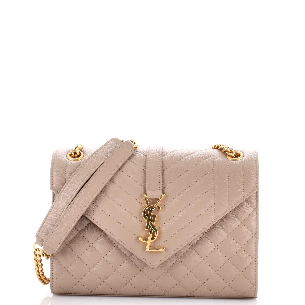 Classic Monogram Envelope Satchel Mixed Matelasse Leather Medium - Deep Luxury