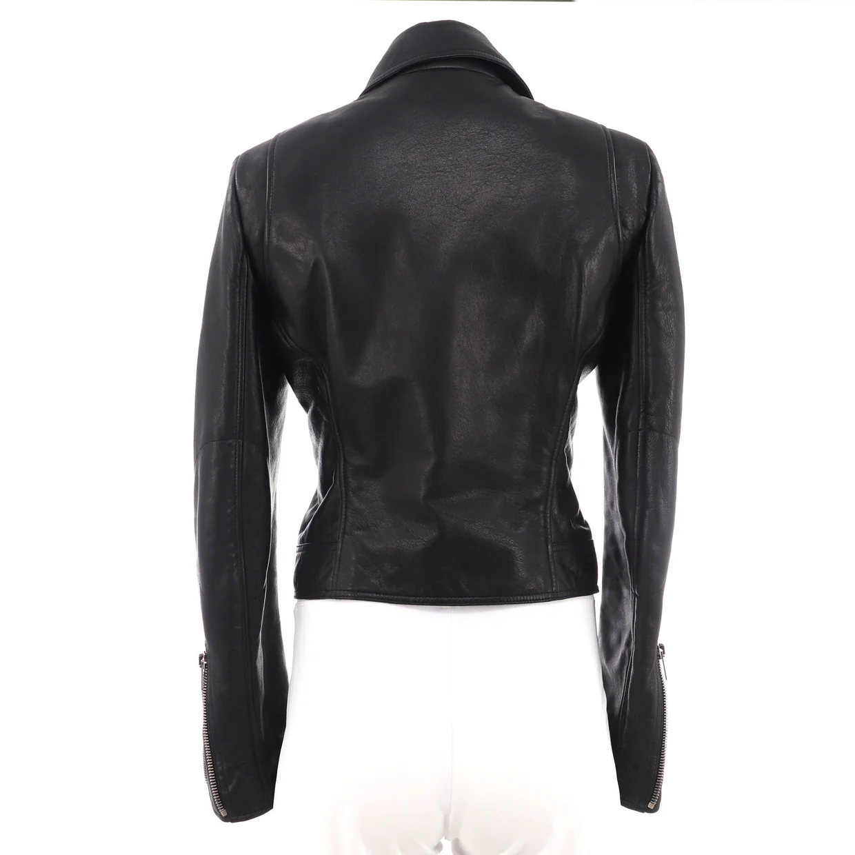 Women's Zipped Biker Jacket Leather - Deep Luxury