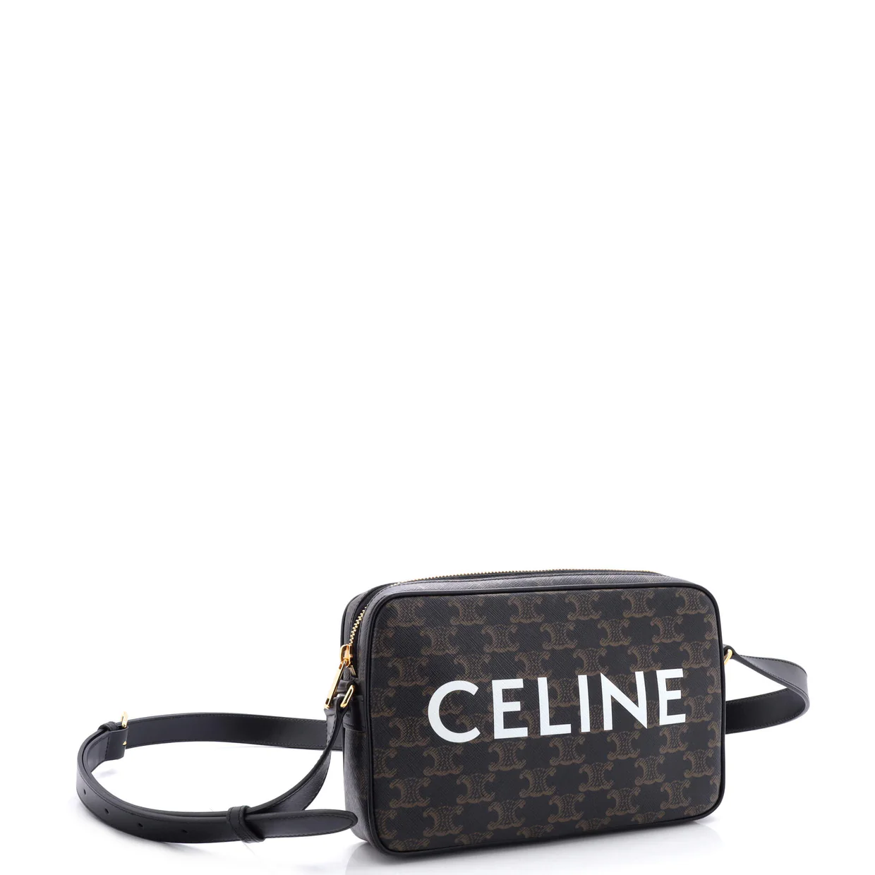 Logo Messenger Bag Triomphe Coated Canvas Medium - Deep Luxury