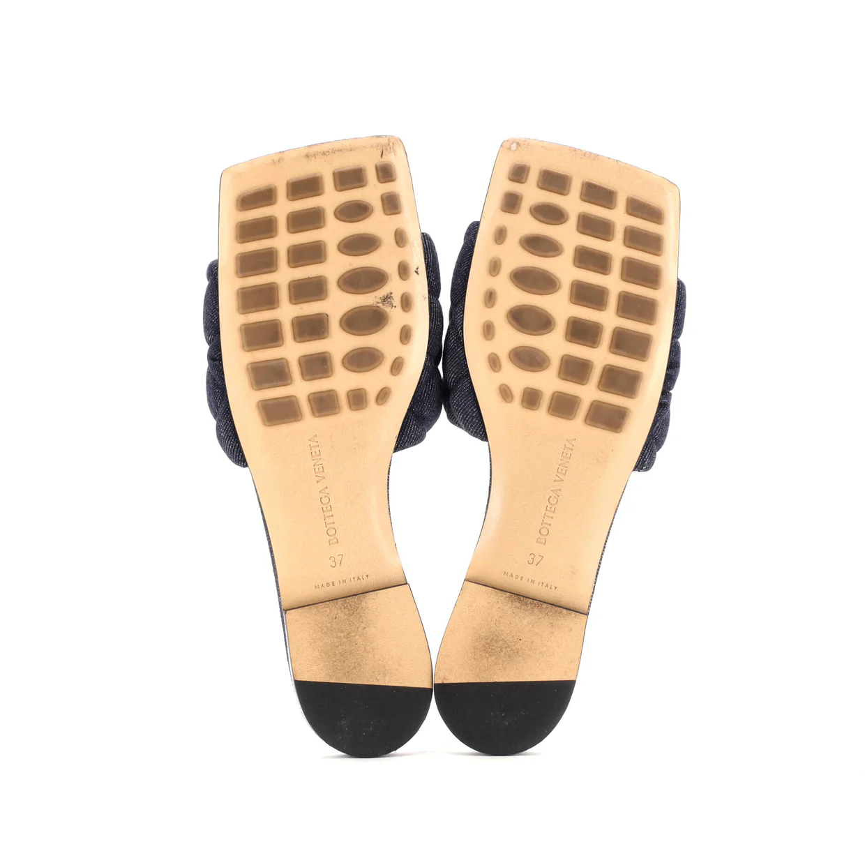 Women's The Padded Flat Sandals Quilted Denim - Deep Luxury