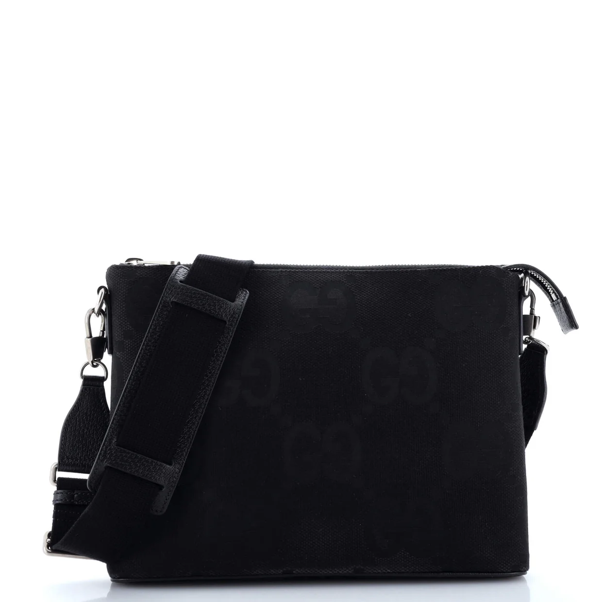 Zip Messenger Bag Jumbo GG Canvas - Deep Luxury