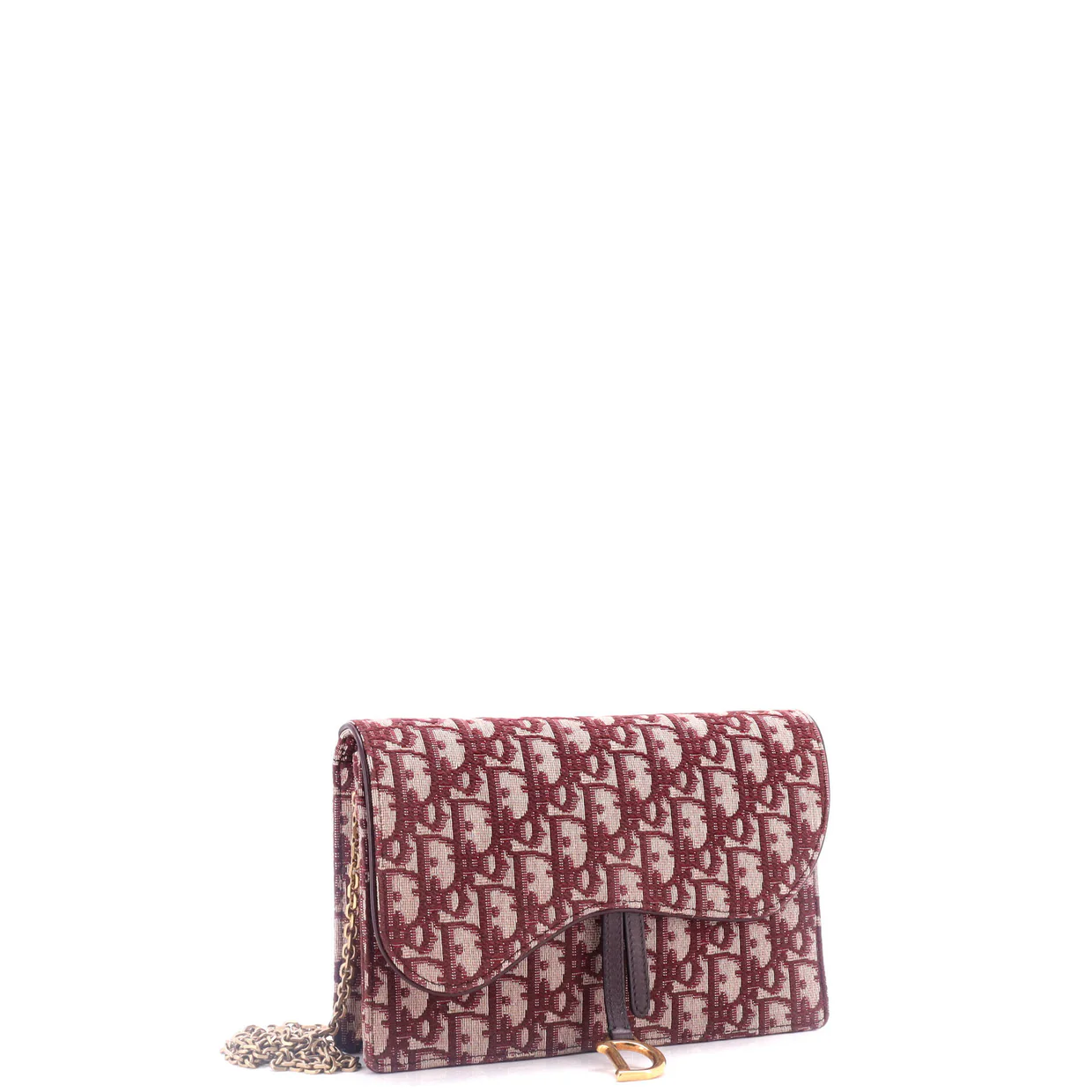 Saddle Chain Clutch Oblique Canvas - Deep Luxury