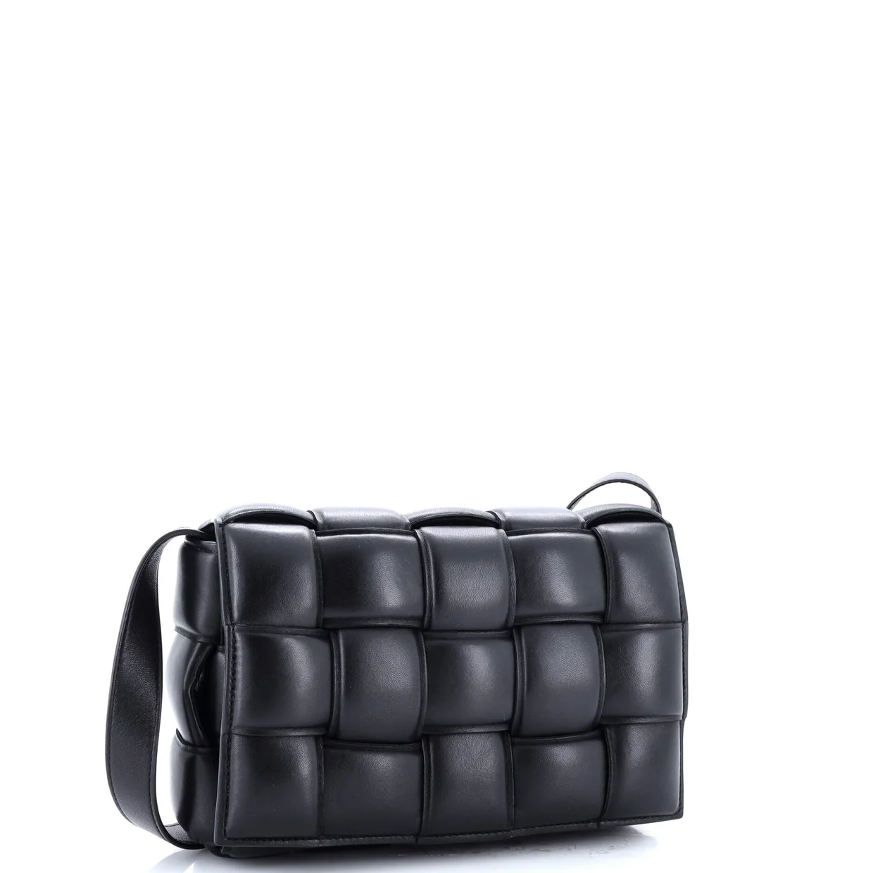 Cassette Crossbody Bag Padded Maxi Intrecciato Leather Small - Deep Luxury