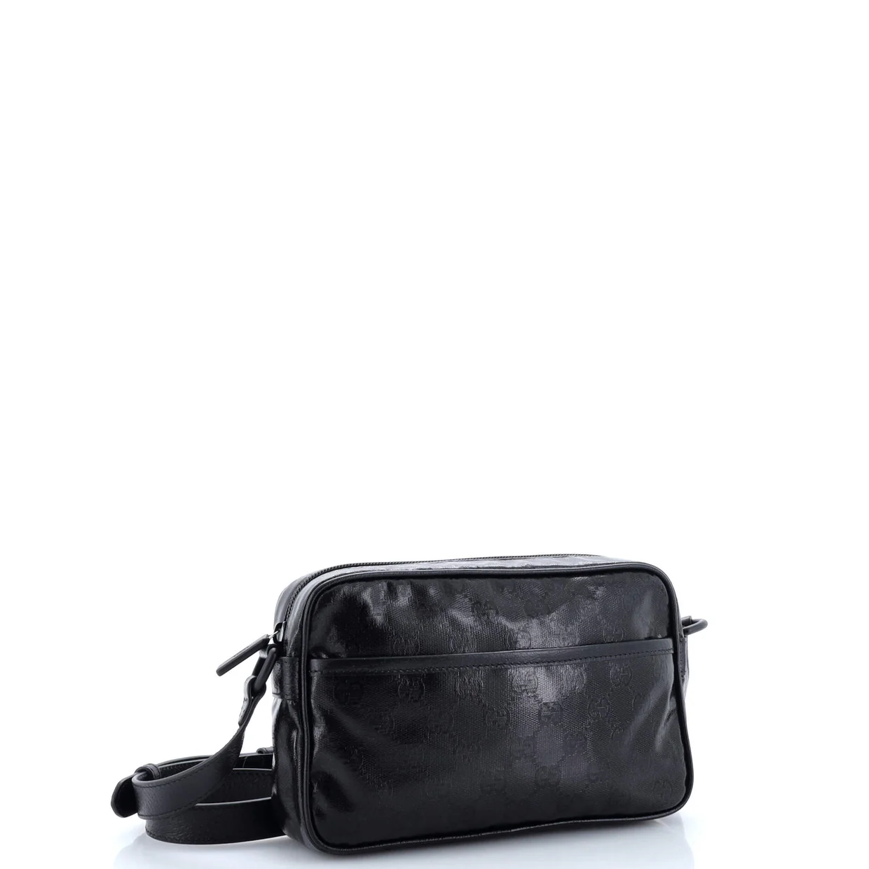 Front Pocket Camera Bag GG Crystal Coated Canvas Mini - Deep Luxury