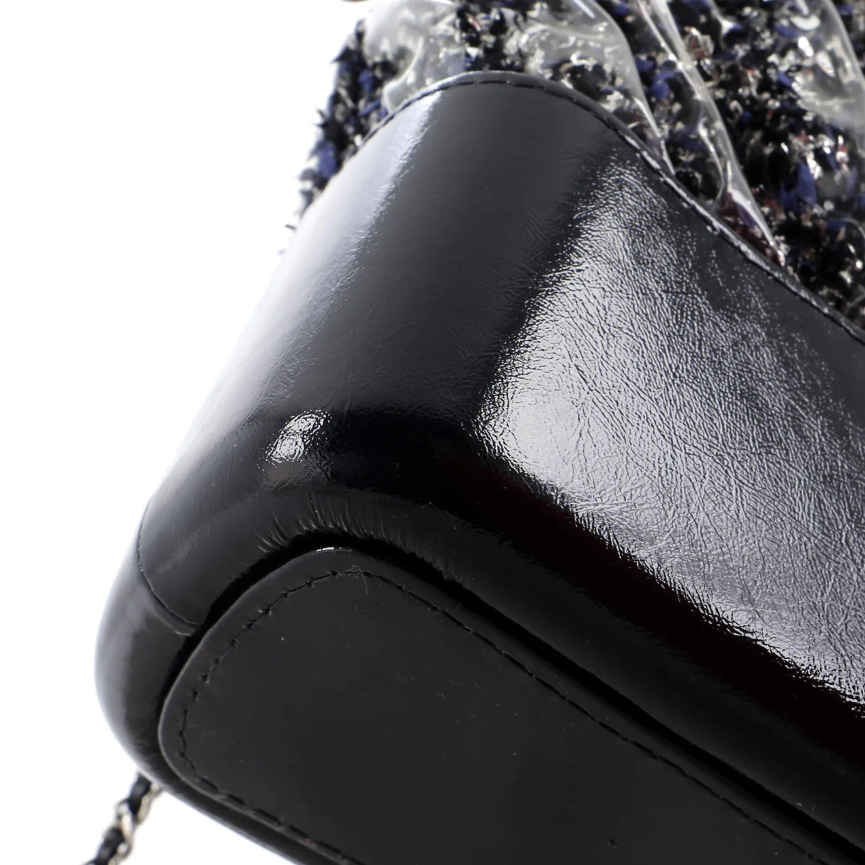 Gabrielle Hobo Chevron PVC Over Tweed Medium - Deep Luxury