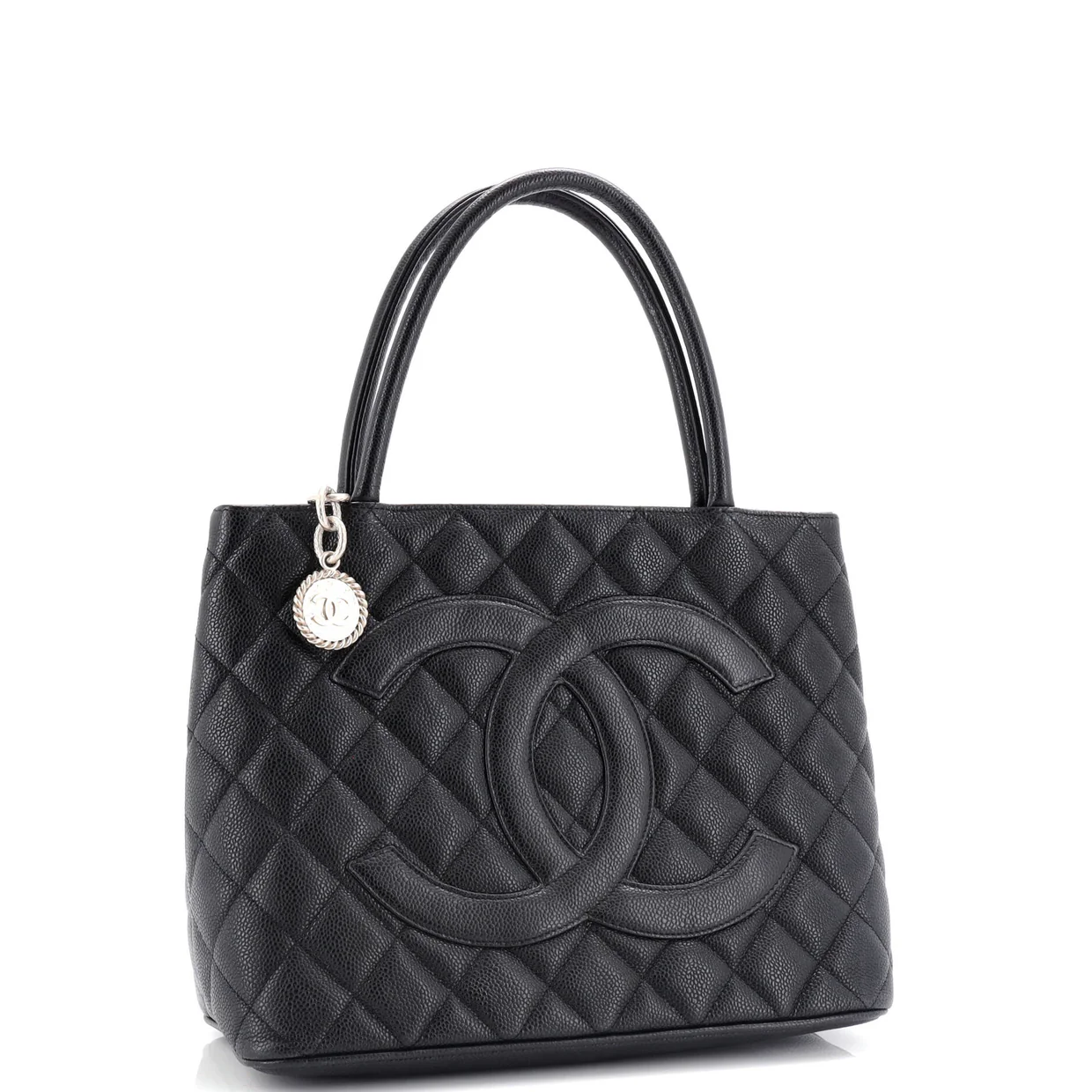 Medallion Tote Quilted Caviar - Deep Luxury