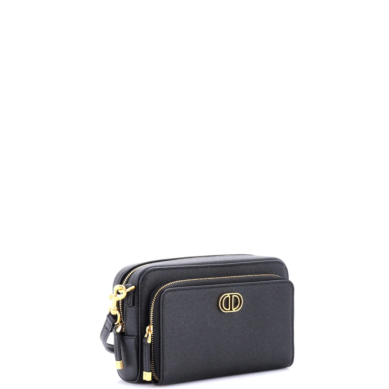 Caro Double Pouch Crossbody Bag Leather - Deep Luxury