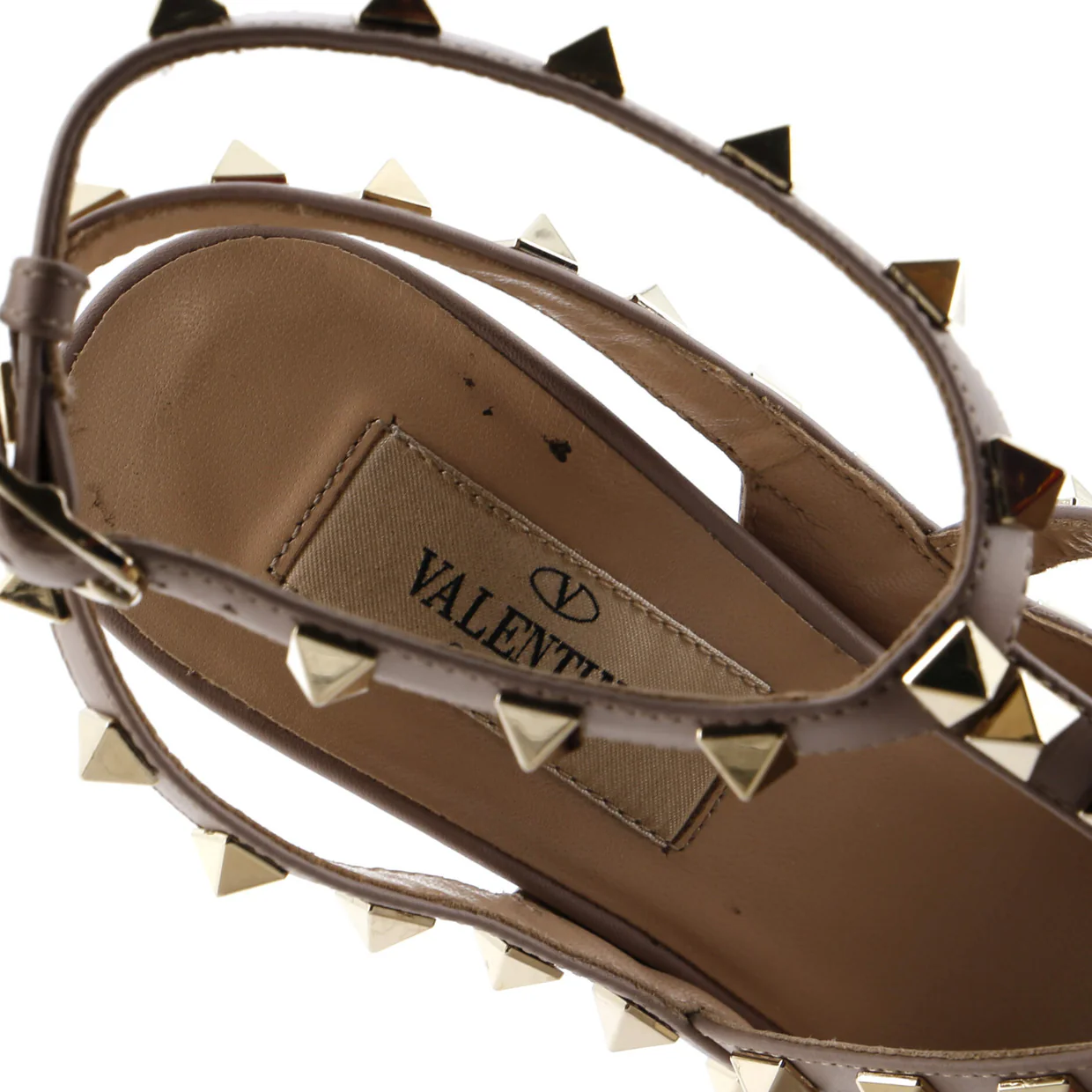 Women's Rockstud Ankle Strap Pumps Leather 100 - Deep Luxury