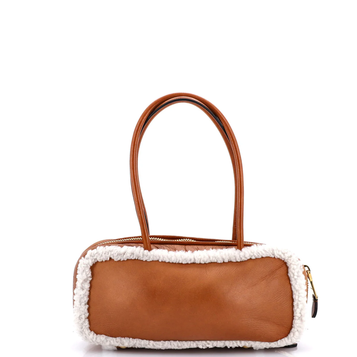 Arcadie Top Handle Bag Shearling with Leather Large - Deep Luxury