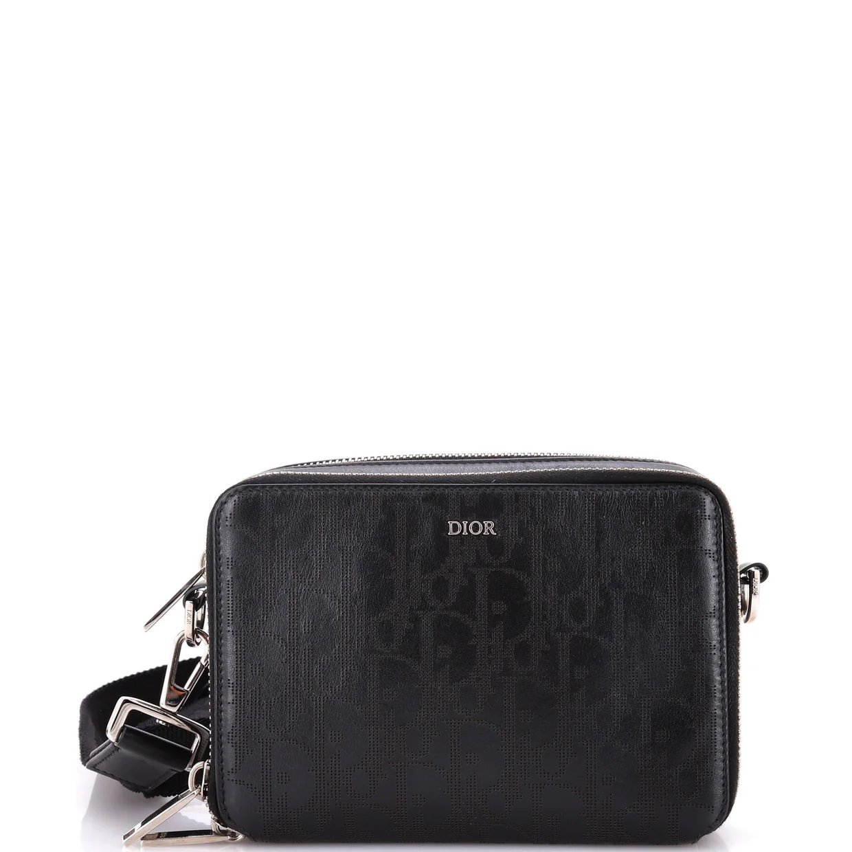 Double Zip Crossbody Pouch Oblique Galaxy Leather - Deep Luxury