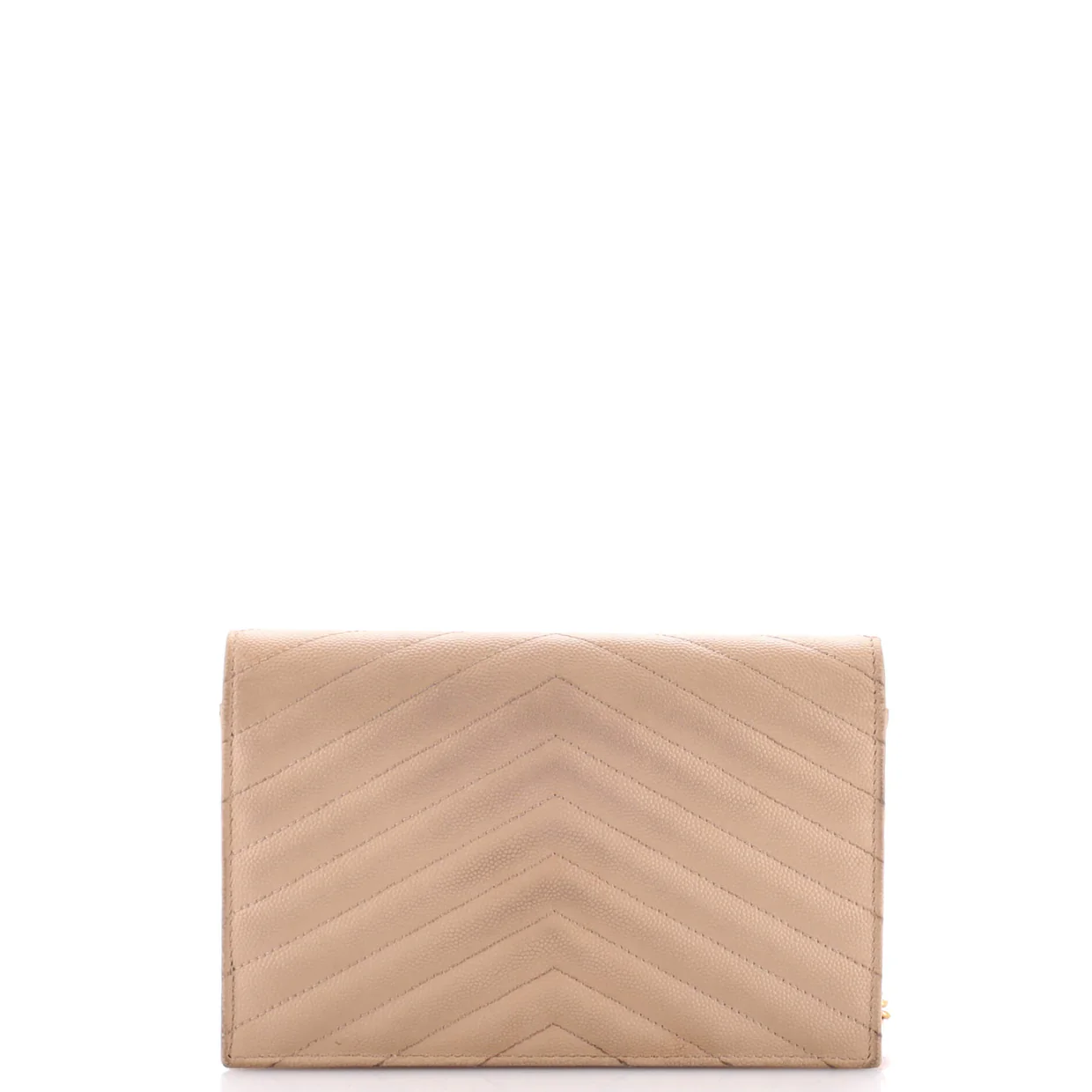 Classic Monogram Wallet on Chain Matelasse Chevron Leather Small - Deep Luxury