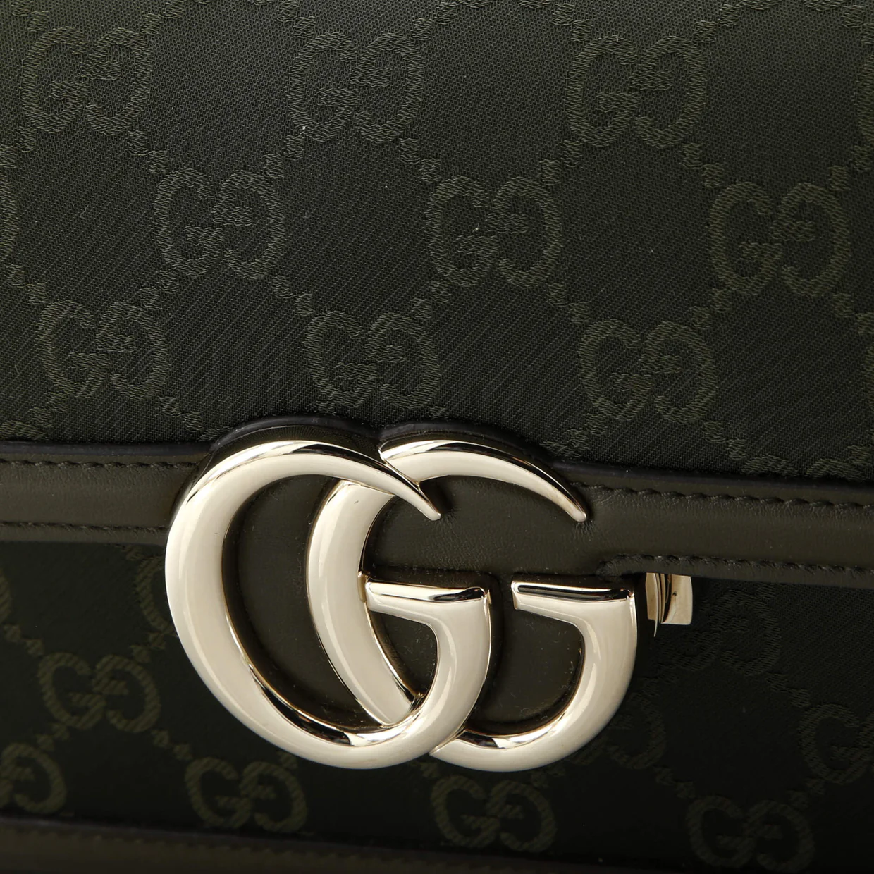 Go Shoulder Bag GG Canvas with Leather Small - Deep Luxury