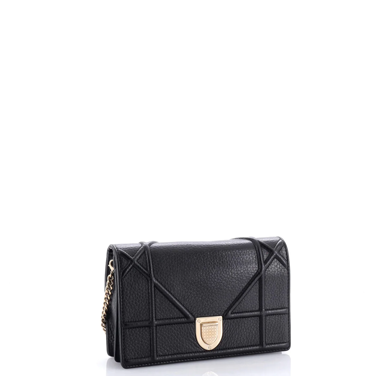 Diorama Wallet on Chain Leather - Deep Luxury