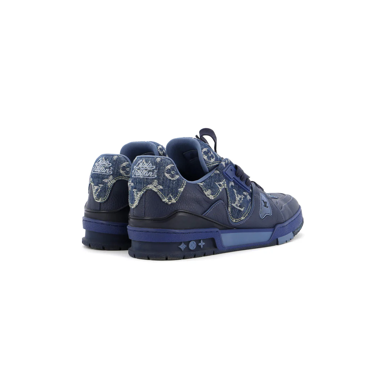 Men's Nigo Trainer Sneakers Monogram Denim and Leather - Deep Luxury