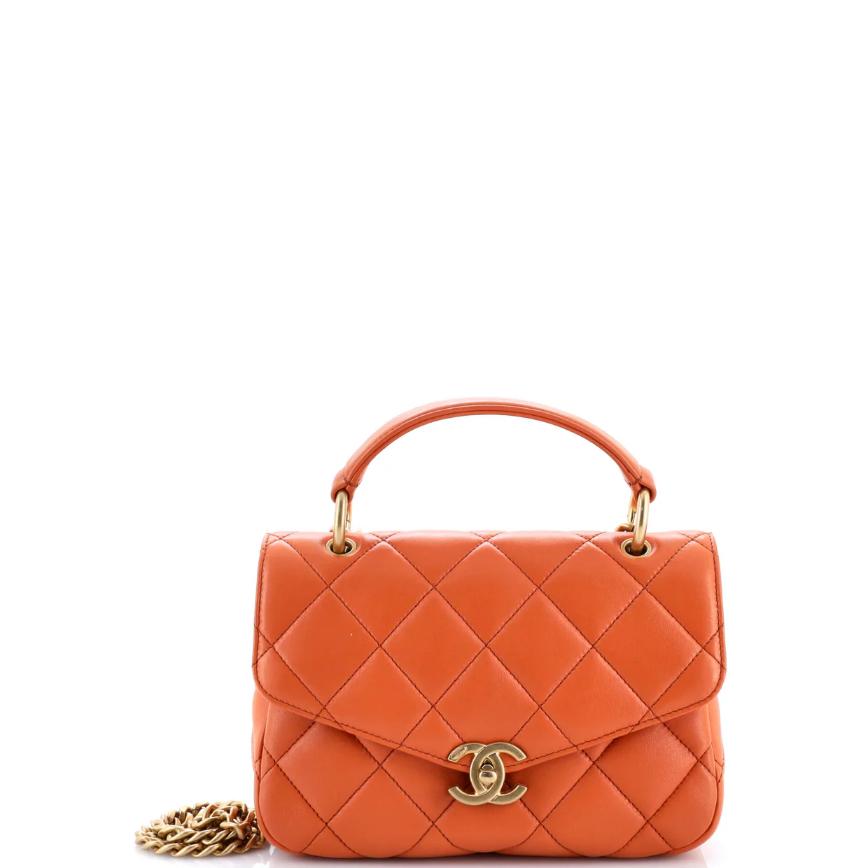 Top Handle Flap Bag Quilted Calfskin - Deep Luxury