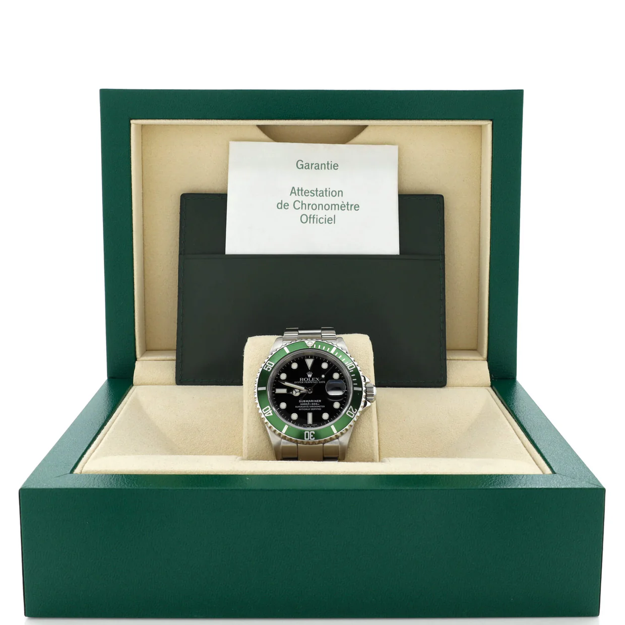 Oyster Perpetual Submariner Kermit Date Automatic Watch Stainless Steel 40 - Deep Luxury