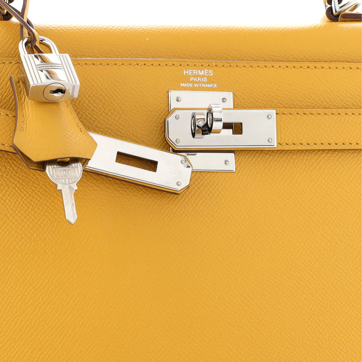 Kelly Handbag Jaune Ambre Epsom with Palladium Hardware 28 - Deep Luxury