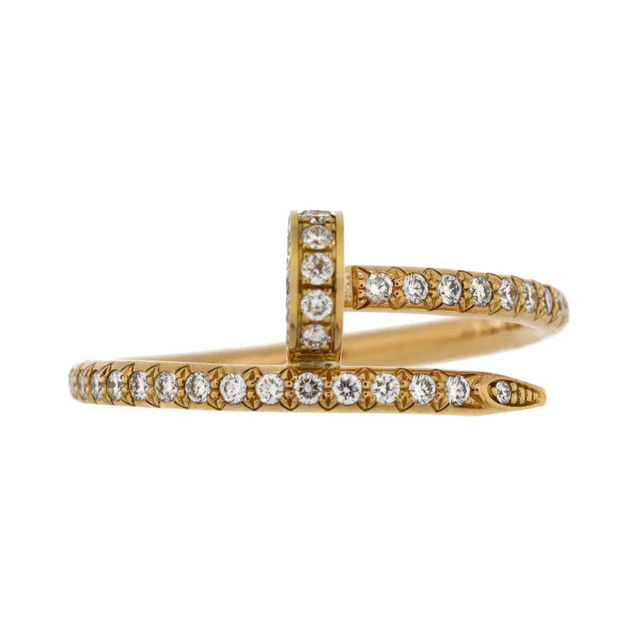 Juste un Clou Paved Ring 18K Yellow Gold with Diamonds Small - Deep Luxury