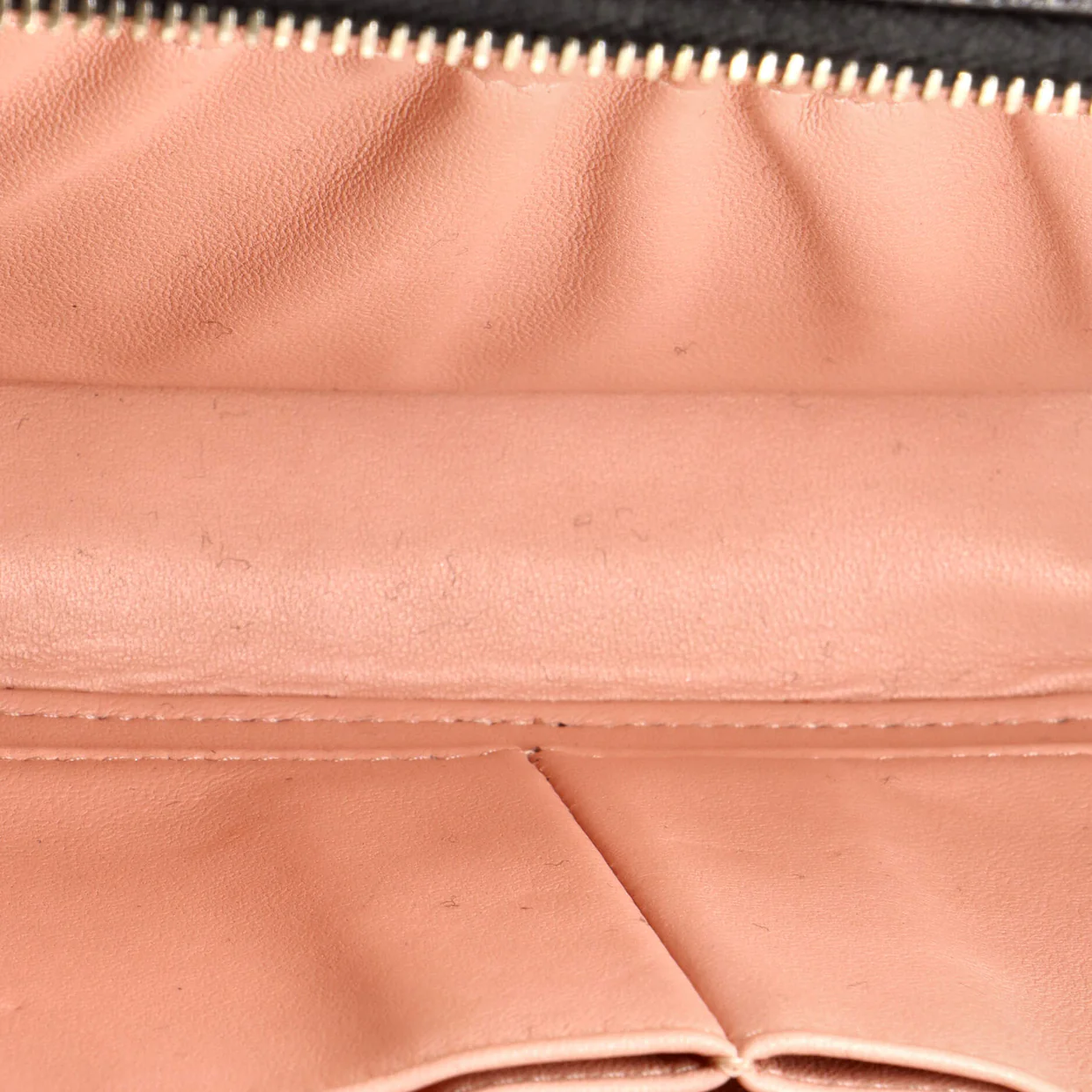 Double Zip CC Vanity Case Quilted Shiny Lambskin Small - Deep Luxury