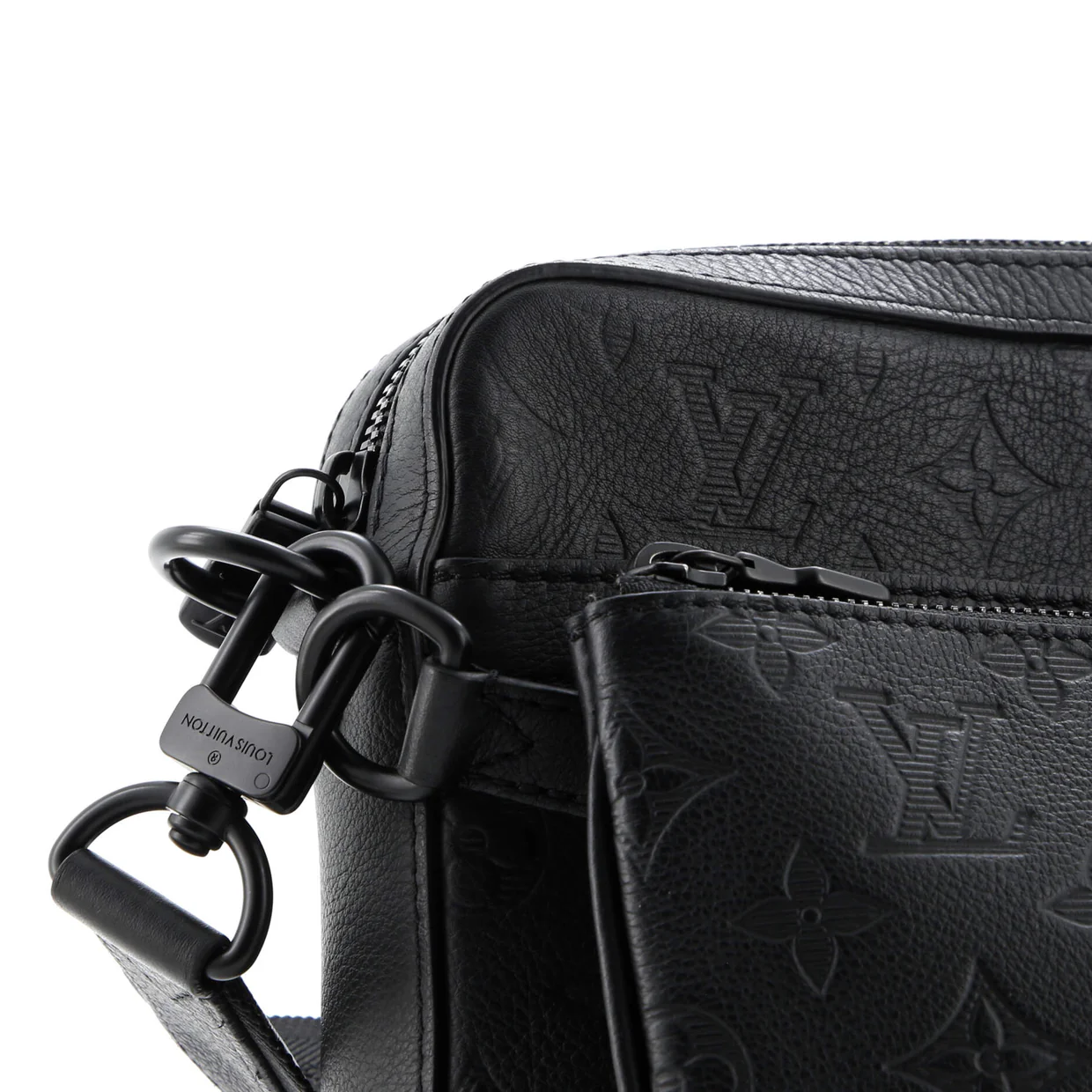 Trio Messenger Bag Monogram Shadow Leather - Deep Luxury
