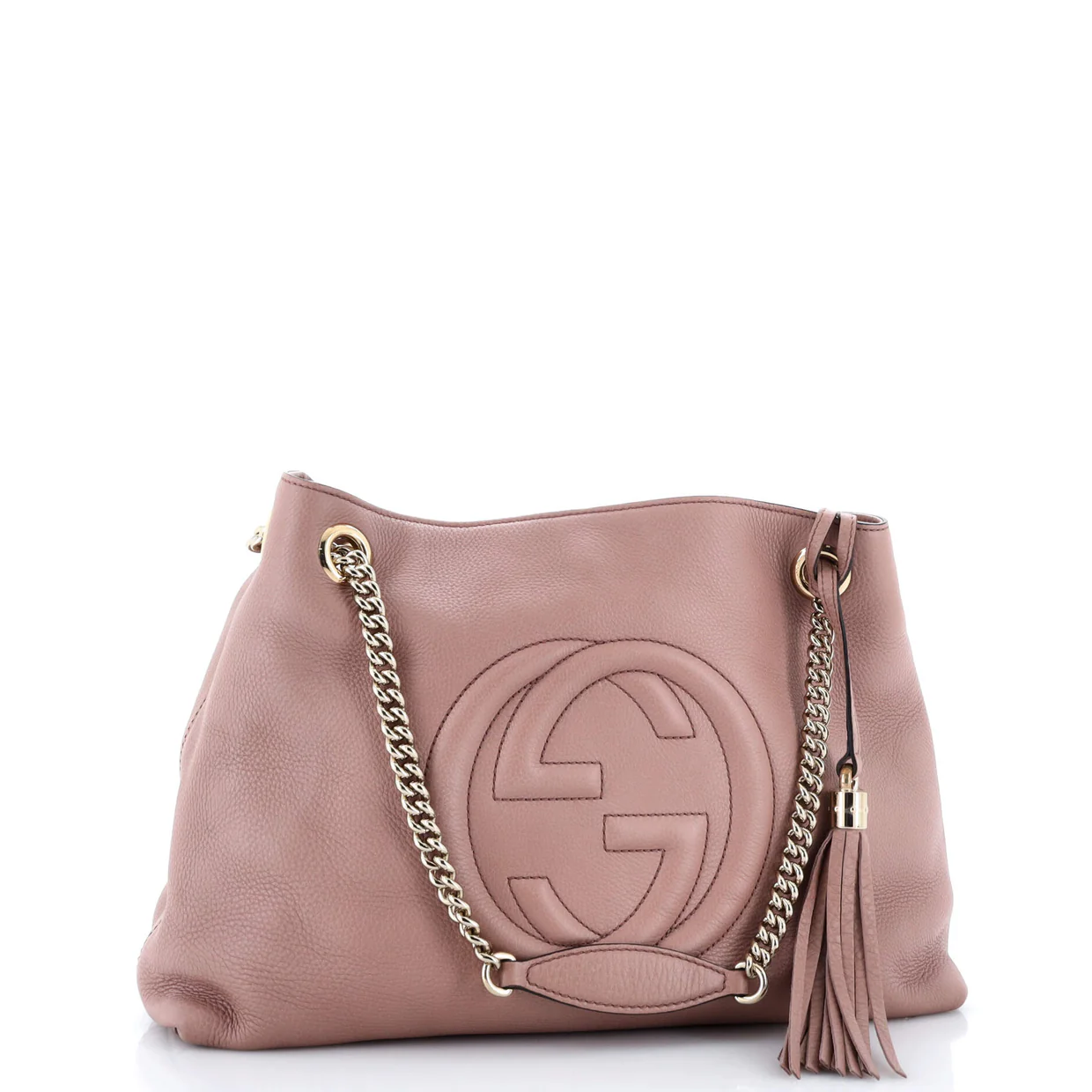 Soho Chain Strap Shoulder Bag Leather Medium - Deep Luxury