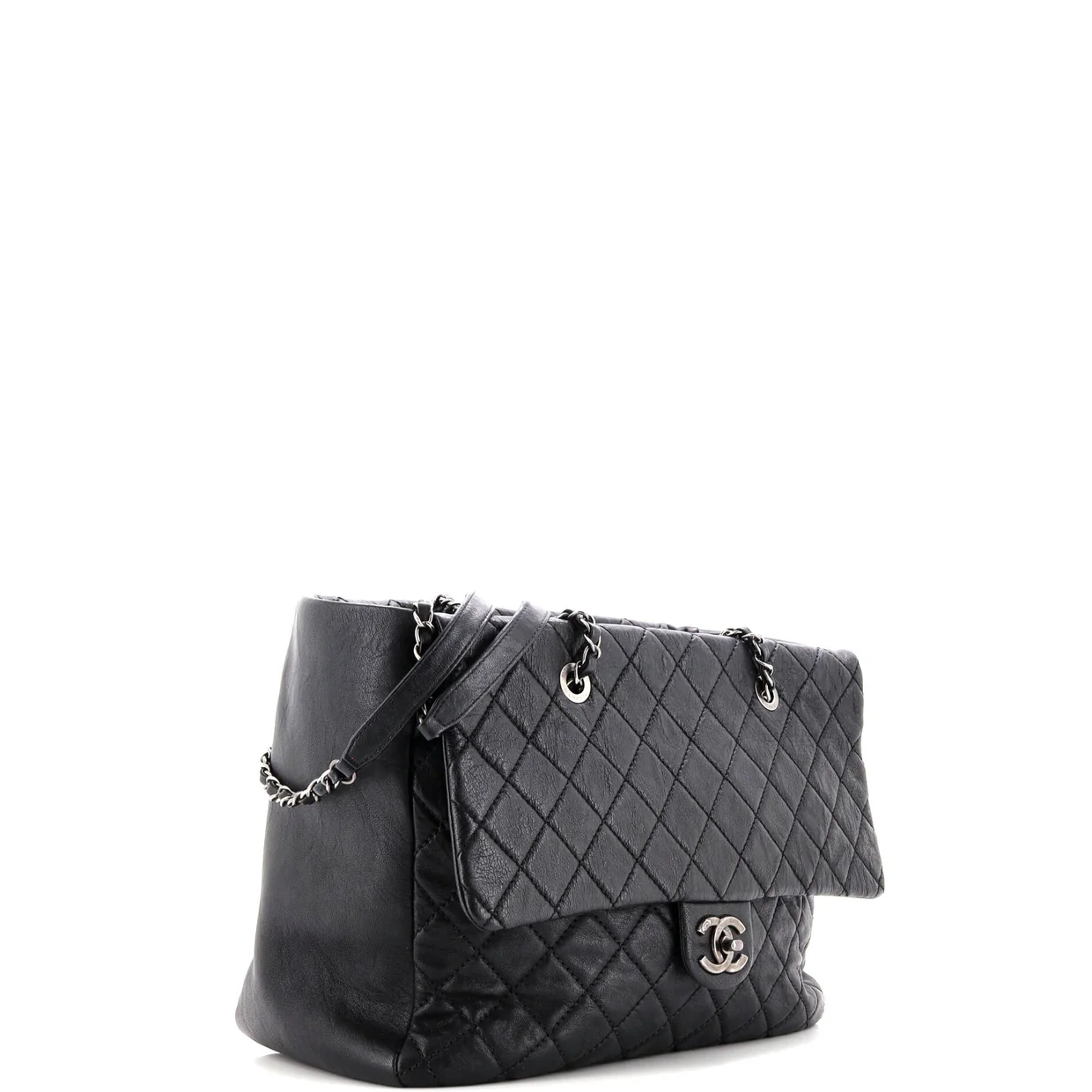 Front Pocket Shopping Tote Quilted Calfskin Medium - Deep Luxury