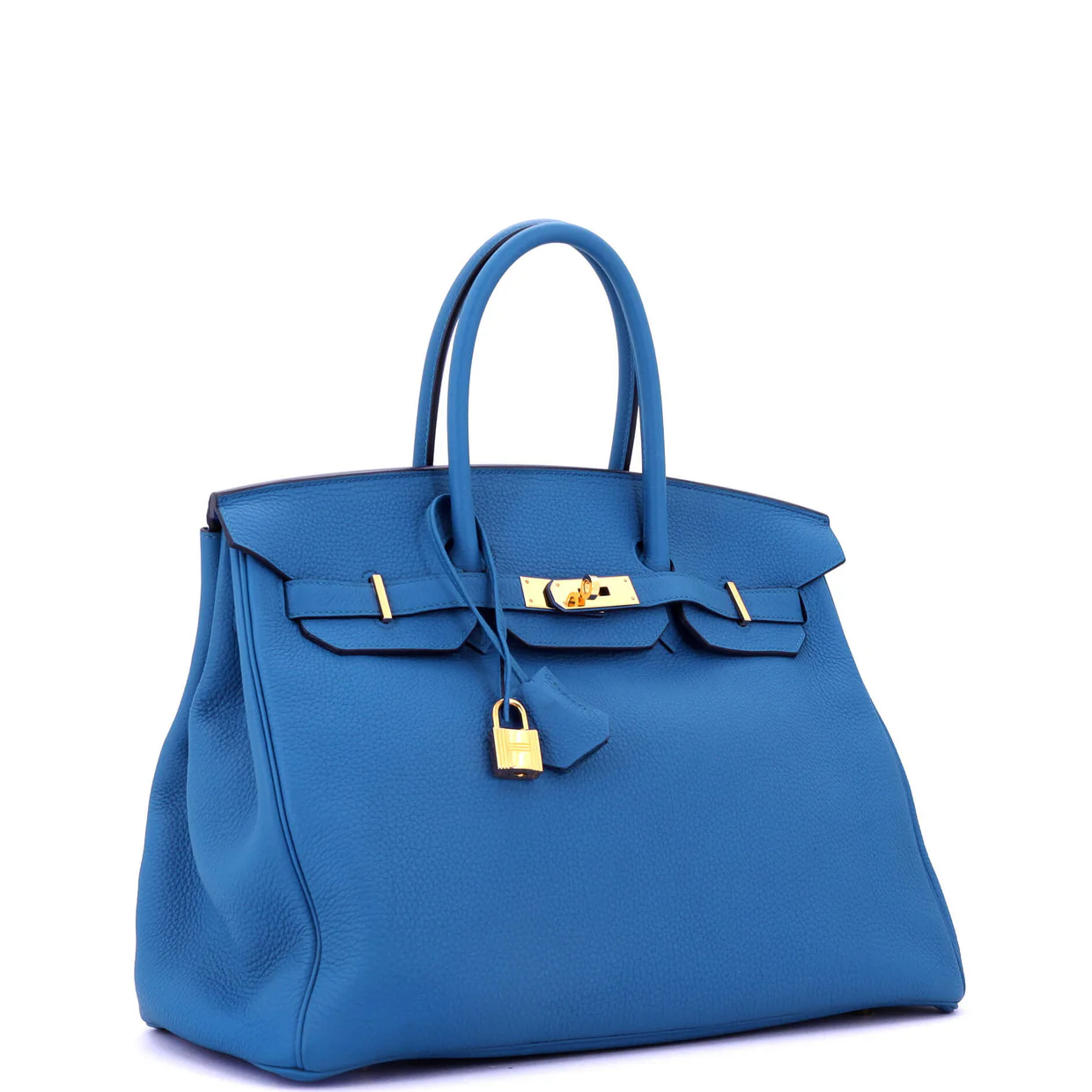 Birkin Handbag Bleu Zellige Togo with Gold Hardware 35 - Deep Luxury
