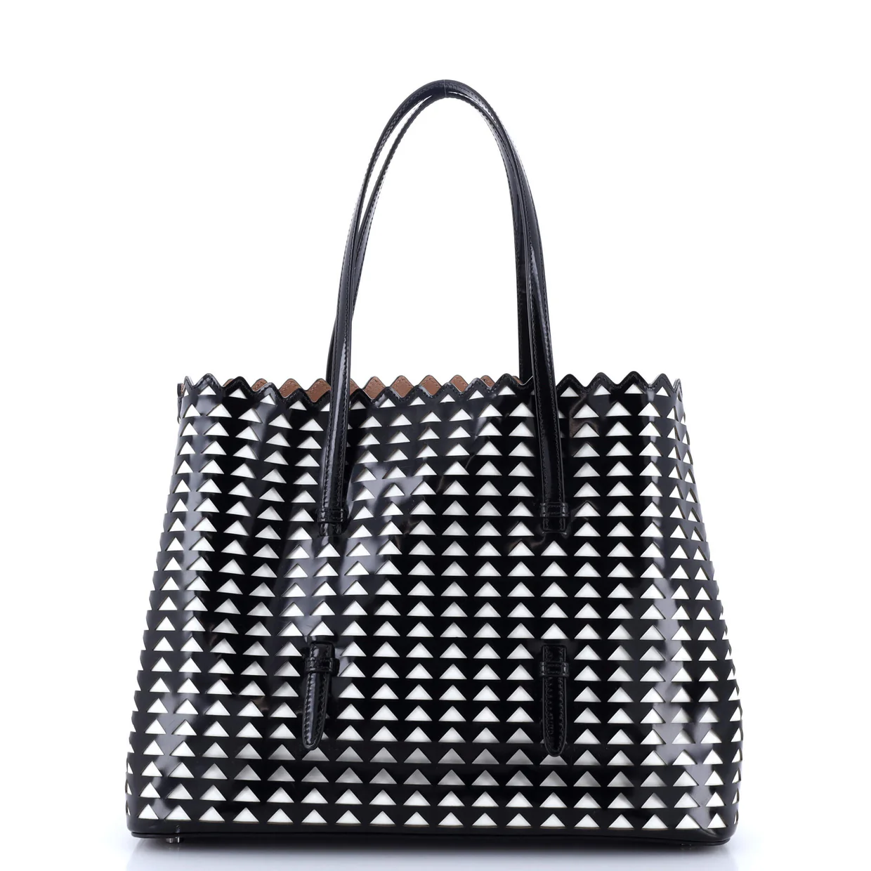 Open Tote Laser Cut Leather Medium - Deep Luxury