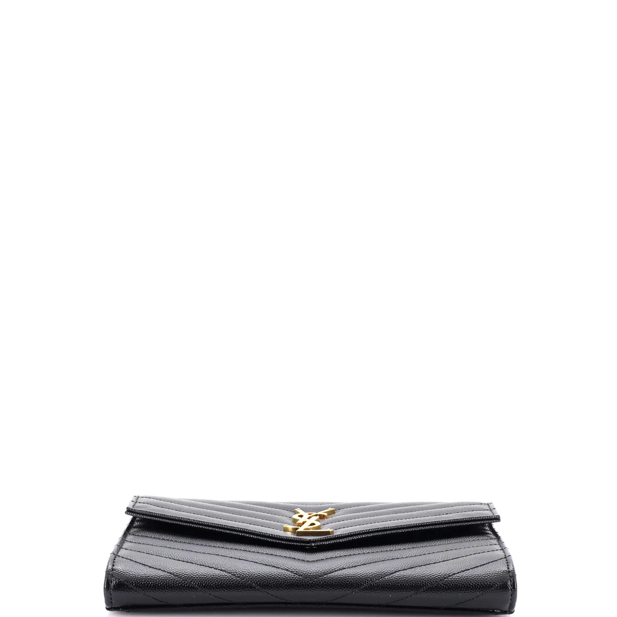 Classic Monogram Envelope Wristlet Clutch Matelasse Chevron Leather - Deep Luxury