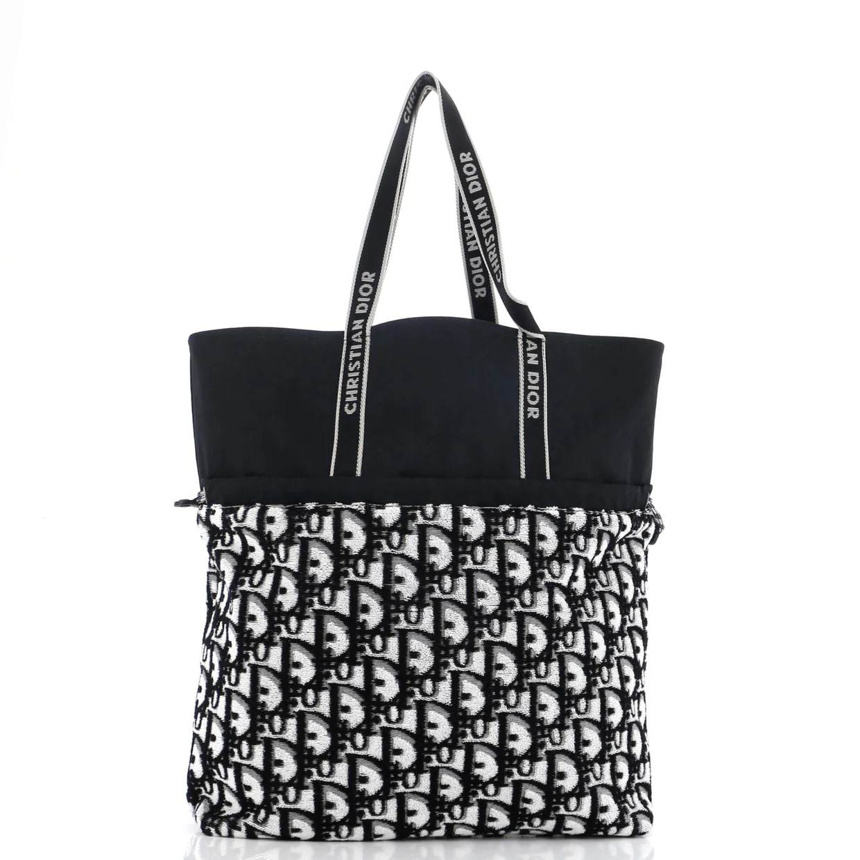 Reversible Tote Oblique Terry Cotton and Oblique Technical Nylon - Deep Luxury
