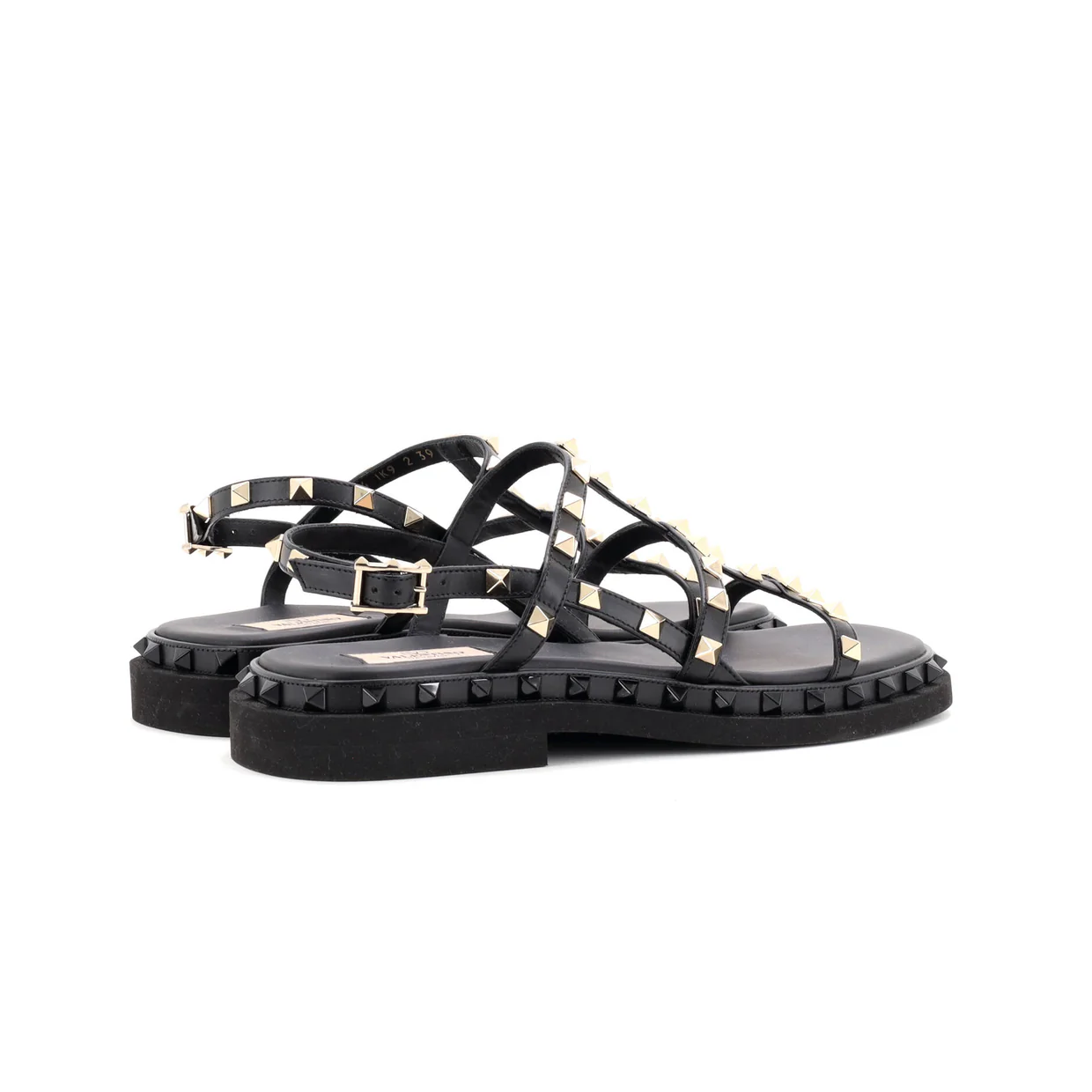 Women's Rockstud Caged Flat Sandals Leather - Deep Luxury