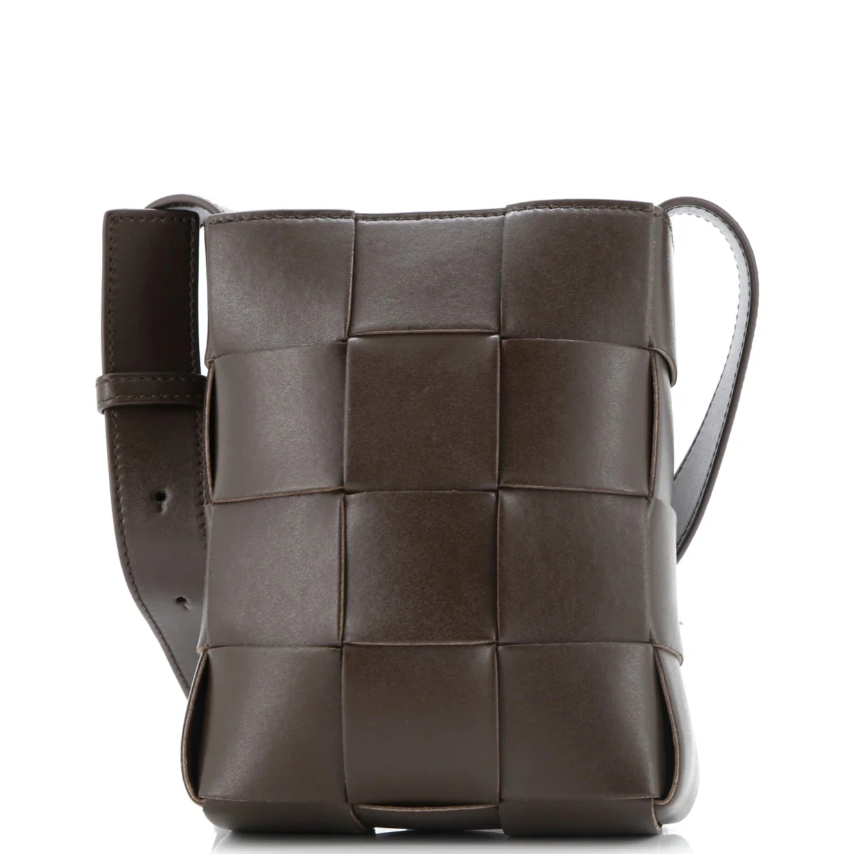 Cassette Phone Holder Crossbody Bag Maxi Intrecciato Leather - Deep Luxury