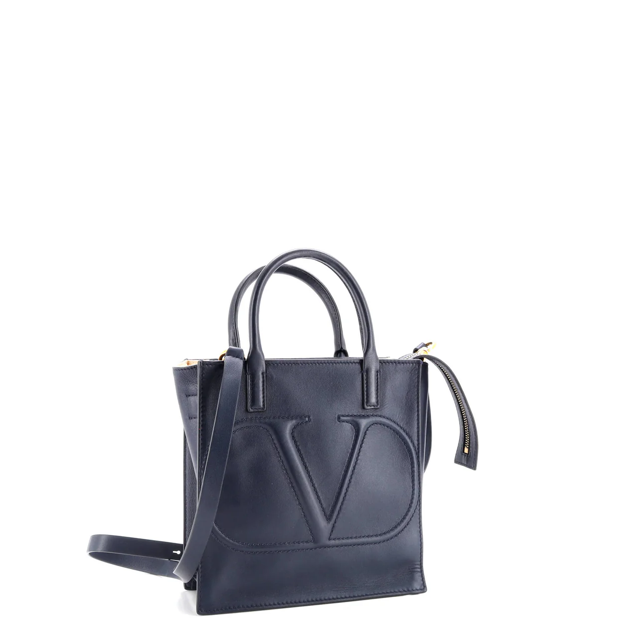 VLogo Walk Tote Leather Small - Deep Luxury
