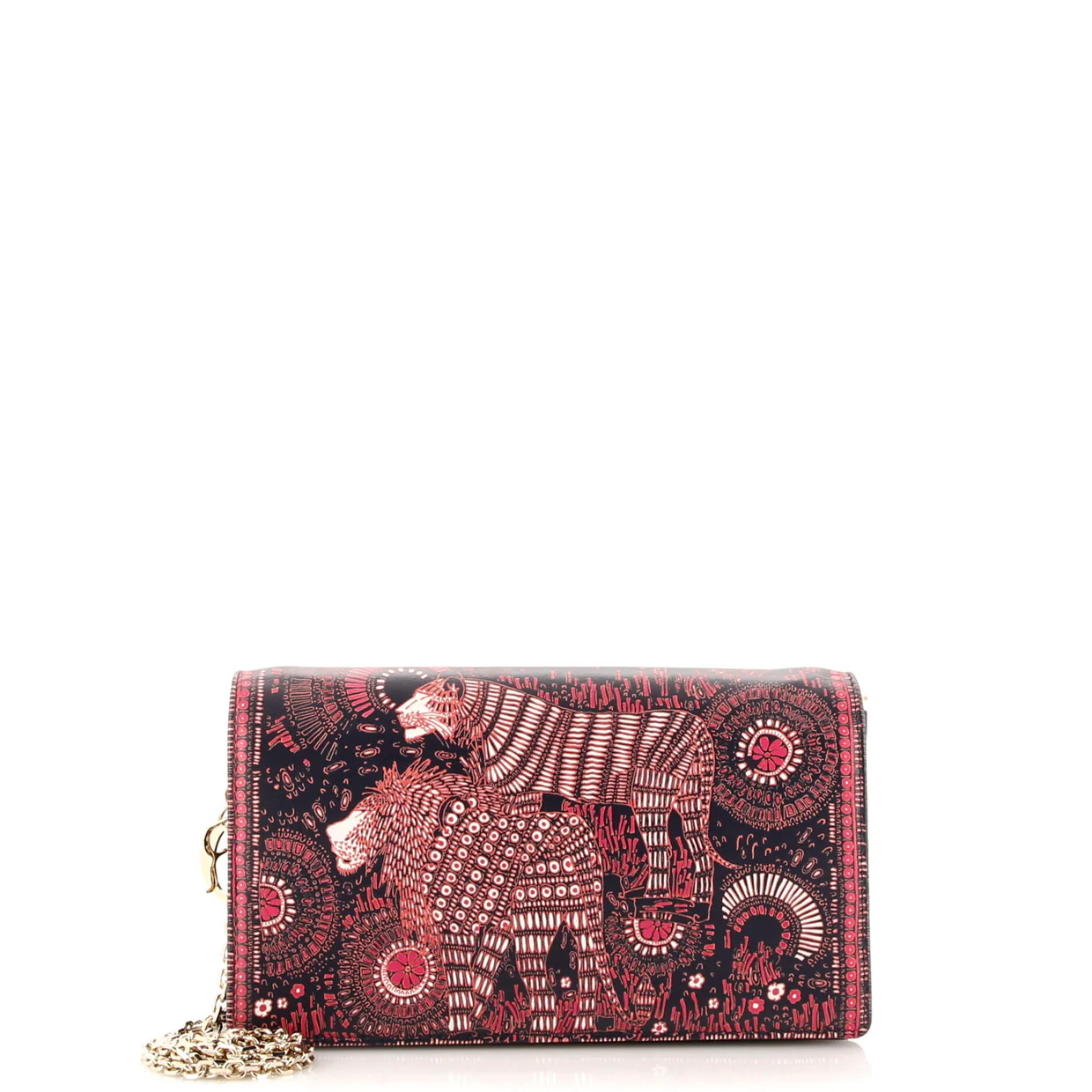 Lady Dior Wallet on Chain Pouch Printed Leather - Deep Luxury