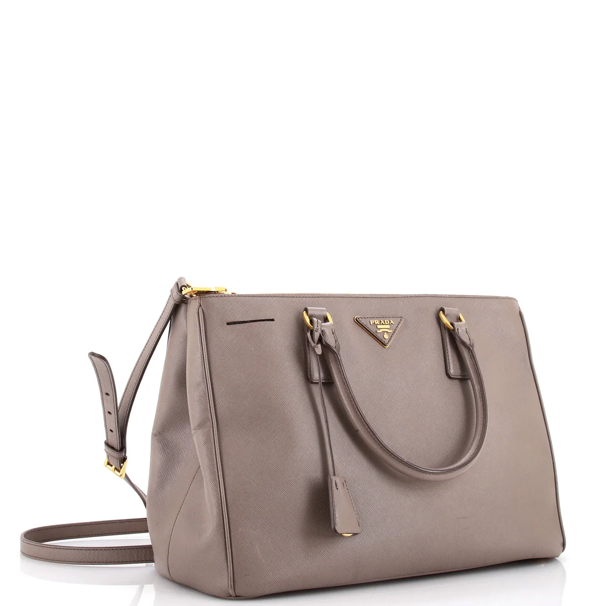 Double Zip Lux Tote Saffiano Leather Large - Deep Luxury