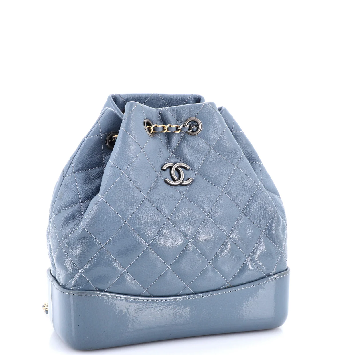 Gabrielle Backpack Quilted Goatskin and Patent Small - Deep Luxury