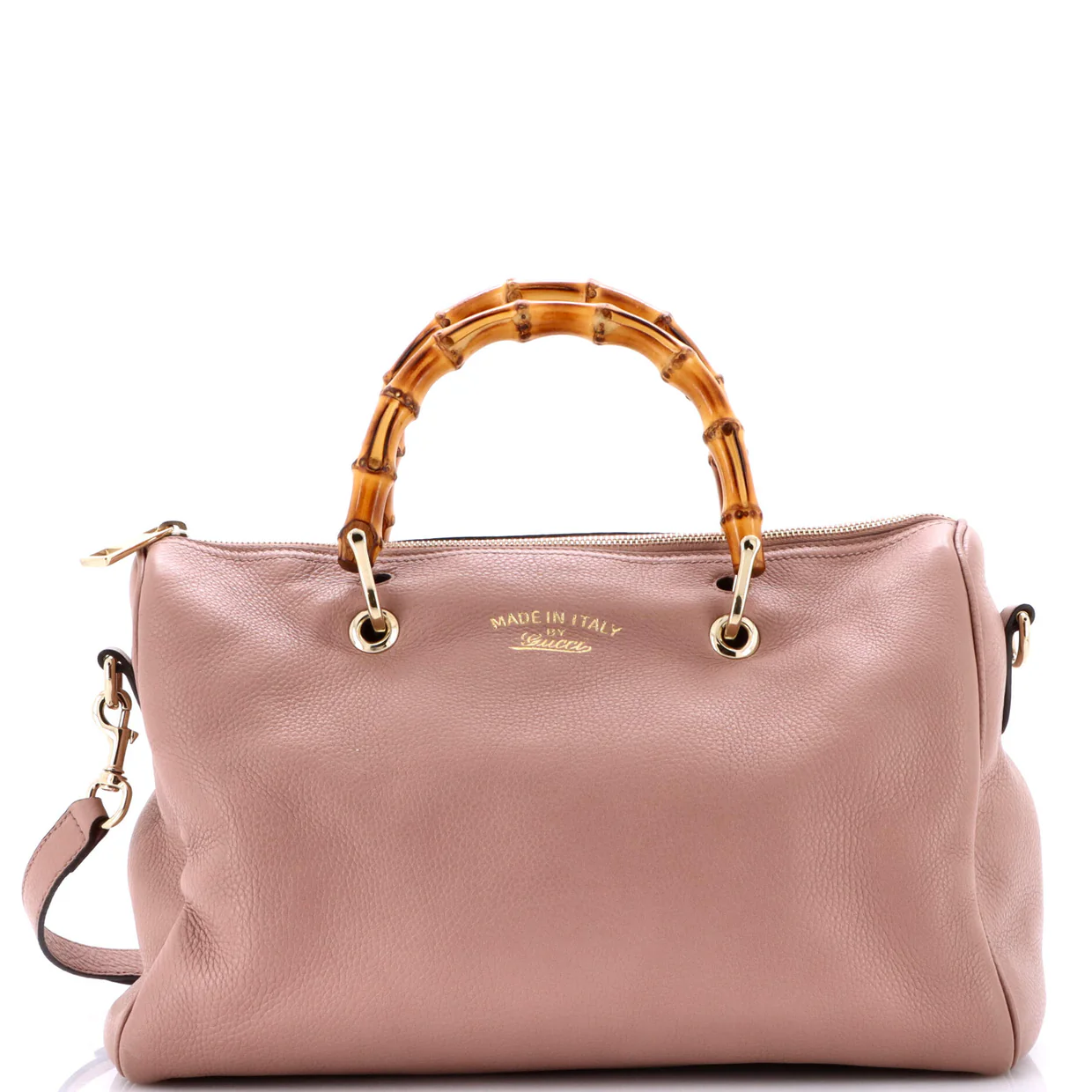 Bamboo Shopper Boston Bag Leather Medium - Deep Luxury