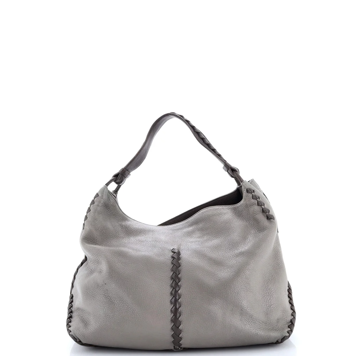 Open Hobo Cervo with Intrecciato Detail Medium - Deep Luxury