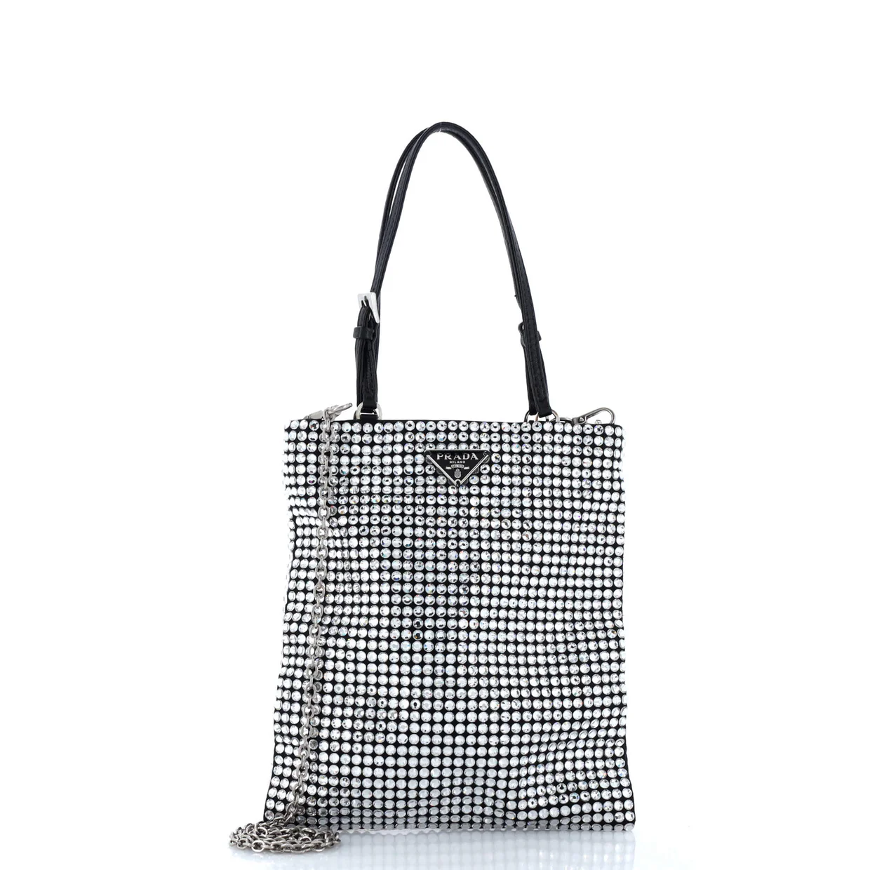 Convertible Open Tote Crystal Embellished Satin Mini - Deep Luxury