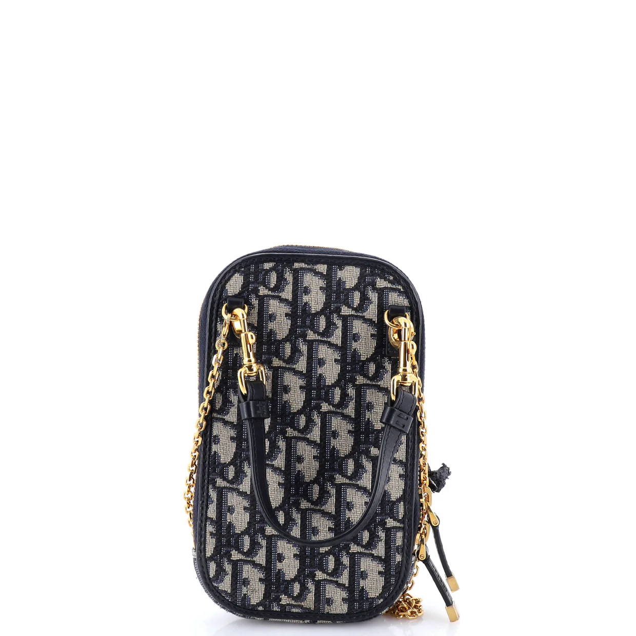 30 Montaigne Phone Holder on Chain Oblique Canvas - Deep Luxury