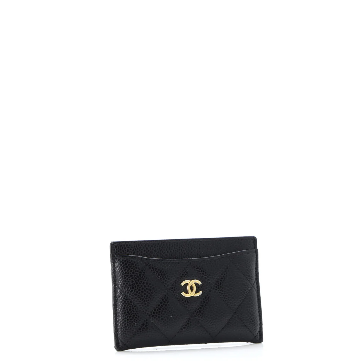 Classic Card Holder Quilted Caviar - Deep Luxury