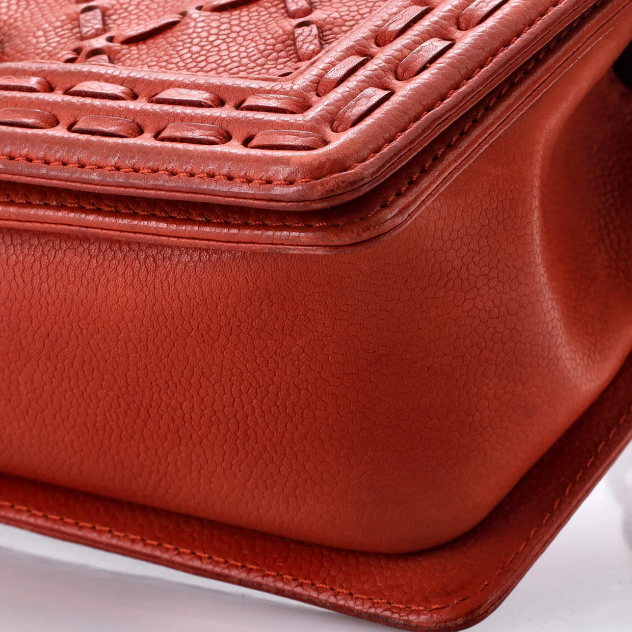 Paris-Dallas Boy Flap Bag Whipstitch Caviar Old Medium - Deep Luxury